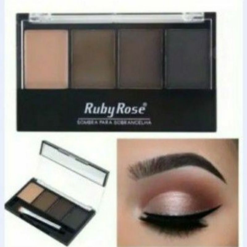 Paleta de Sombra para Sobrancelha Ruby Rose - Trio sombrancelha 2 Modelos Com e Sem Primer em Oferta na Shopee