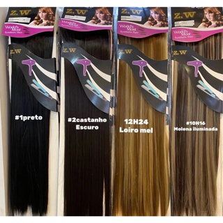 Extensão de Cabelo em Fibra Orgânica ZW liso com Aplique Tic Tac para Volume em Oferta na Shopee