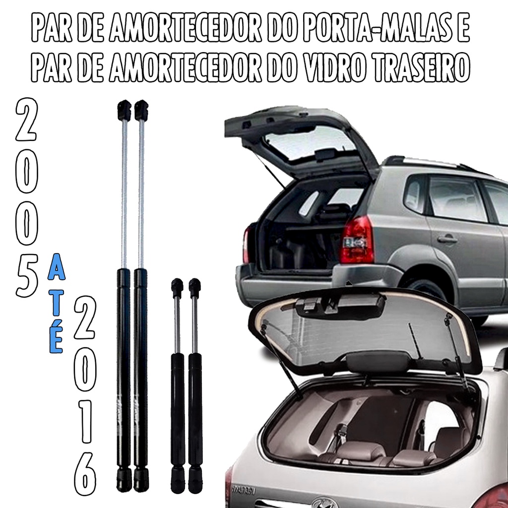 Kit 1 Par Amortecedor do Porta-Malas / 1 Par Amortecedor Vidro Traseiro HyundaI Tucson 2005 a 2016 - Spare Parts and Accessories for Vehicles