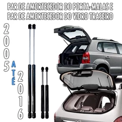 Kit 1 Par Amortecedor do Porta-Malas / 1 Par Amortecedor Vidro Traseiro HyundaI Tucson 2005 - 2016