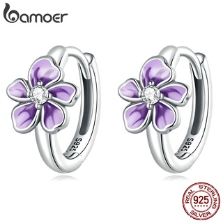Bamoer 1 Par De Brinco De Prata 925 Com Fivelas De Flor Fresca Fashion/Enfeites Femininos