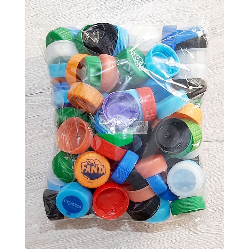 100 Tampas de Garrafa pet tampinha P/artesanato projetos e afins não é de reciclagem HIGIENIZADAS!
