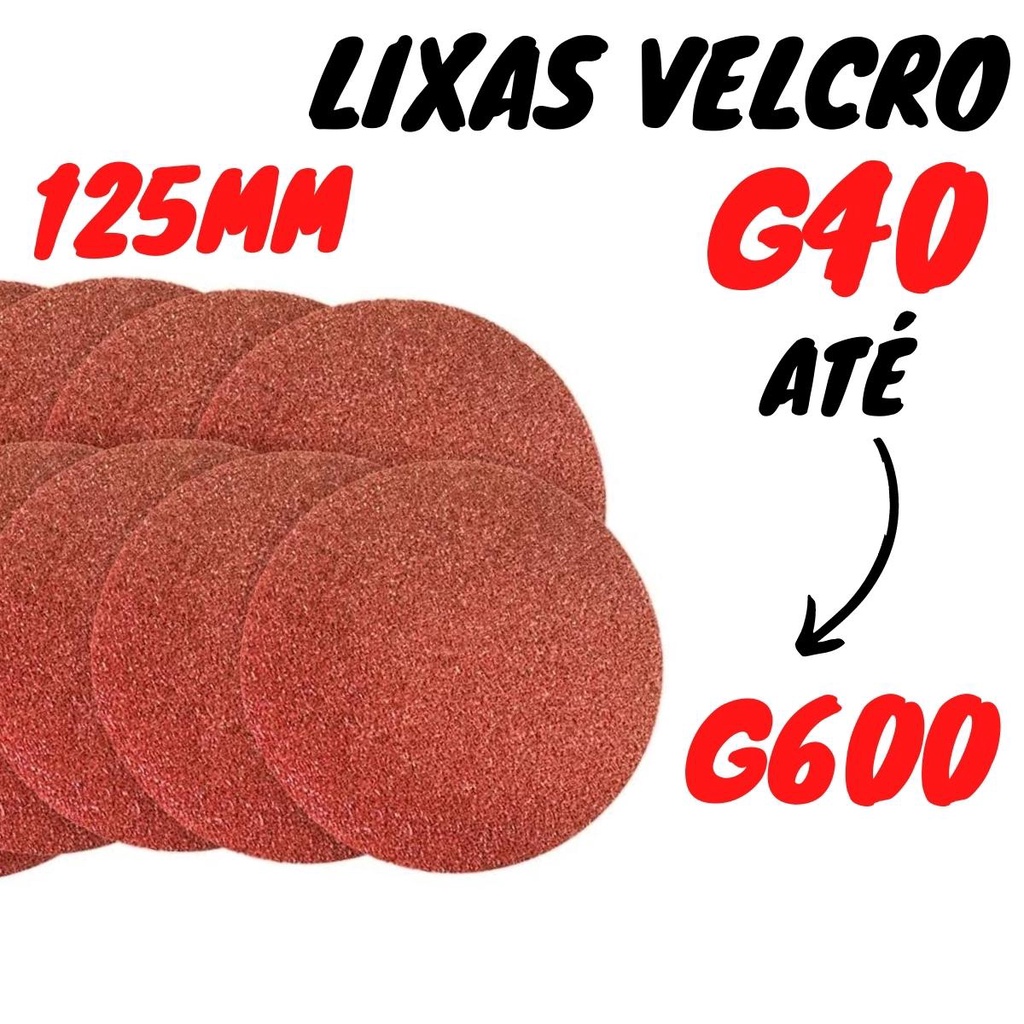 Disco Lixa Velcro 125mm 5" (G40 até G600) - Soldaforte