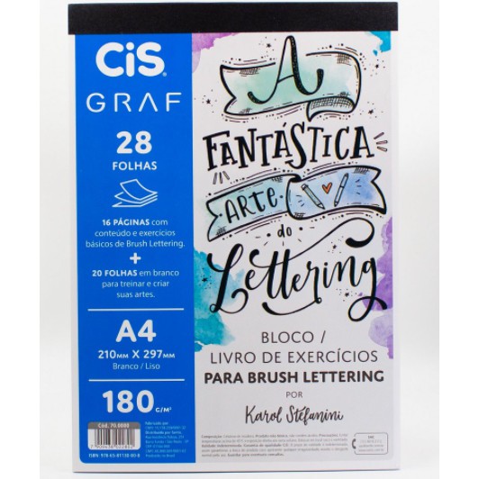 Bloco de Exercícios de Lettering CIS A4 c/ 28 Folhas 180g | Shopee Brasil