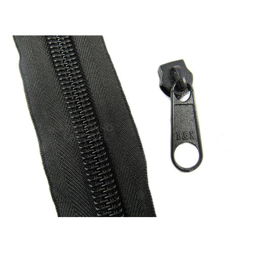 Zíper Nº 10 Extra Grosso Super Resistente Com 6 Metros E 12 Cursores Preto