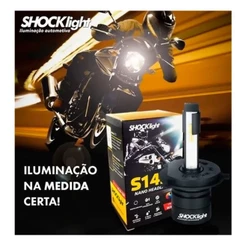 Lampada Farol Led Moto H4 6000k 3600lm 32w S14 Shocklight