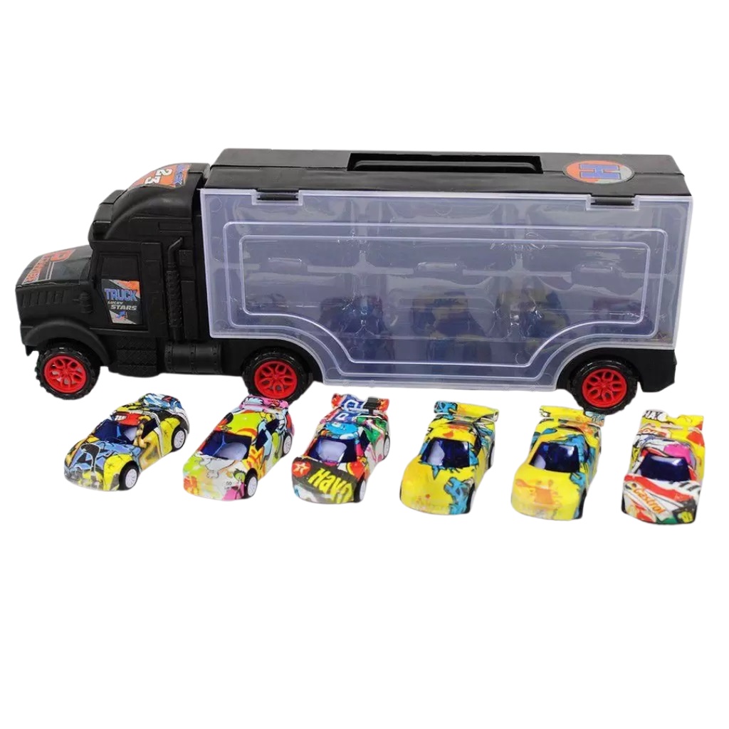 Caminhão Brinquedo Infantil Cegonha Miniatura + 4 Carrinhos - Bs Toys em  Promoção na Americanas