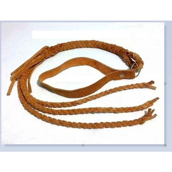 Chicote Em Couro Legítimo Boiadeiro Hipico Umbanda Cablocos