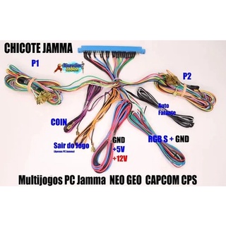 Cabo Chicote Jamma 28 Multijogos Arcade Fliperama Bartop