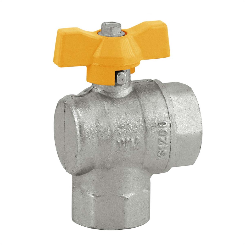 Registro Para Gás Esfera Angular 3/4 x 3/4 F x F IVM Italy Borboleta Válvula Esfera Passagem Total