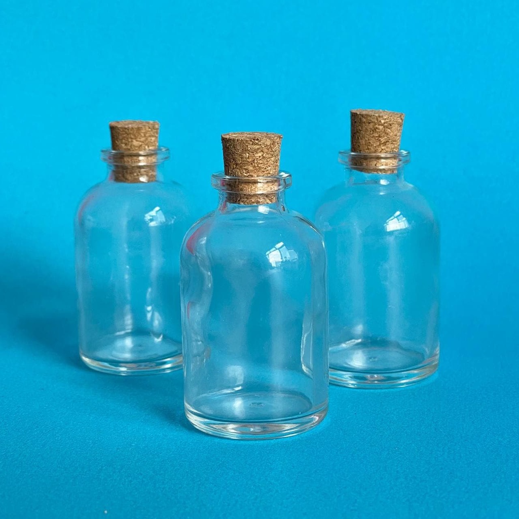 Kit 20 Unidades Vidro Penicilina Rolha Cortiça 50mL Lembrancinhas