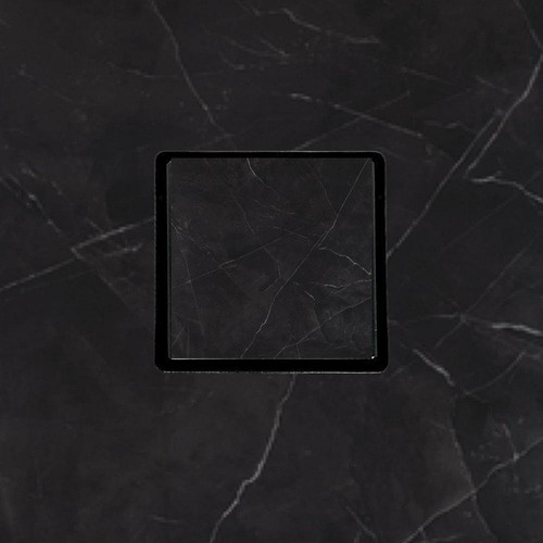 Ralo Oculto Invisível De Metal Para Banheiro 10x10 Preto Para Porcelanato