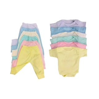 Conjunto enxoval bebê Body manga curta e mijao sem pé - kit 2 pecas