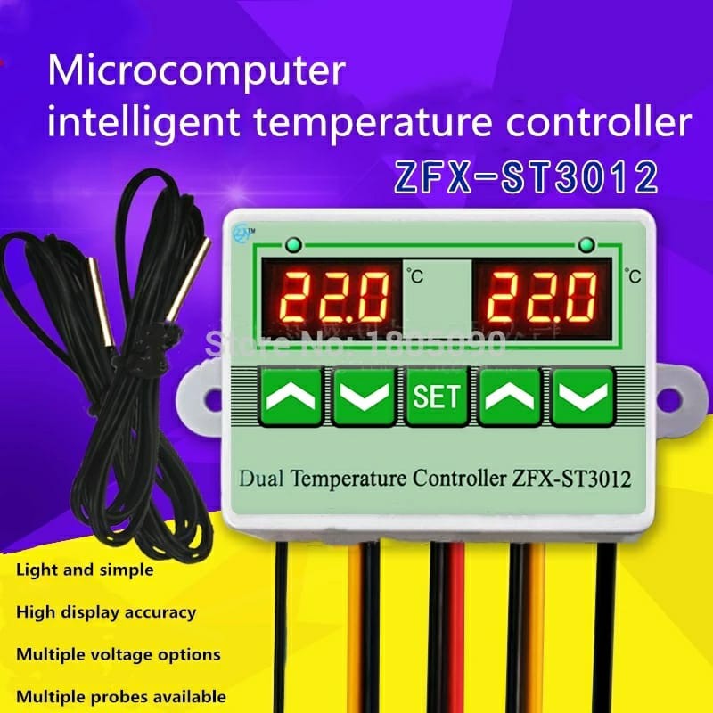Termostato Controlador de temperatura Duplo para Chocadeiras , Geladeira , Geladeira Cervejeira Etc...