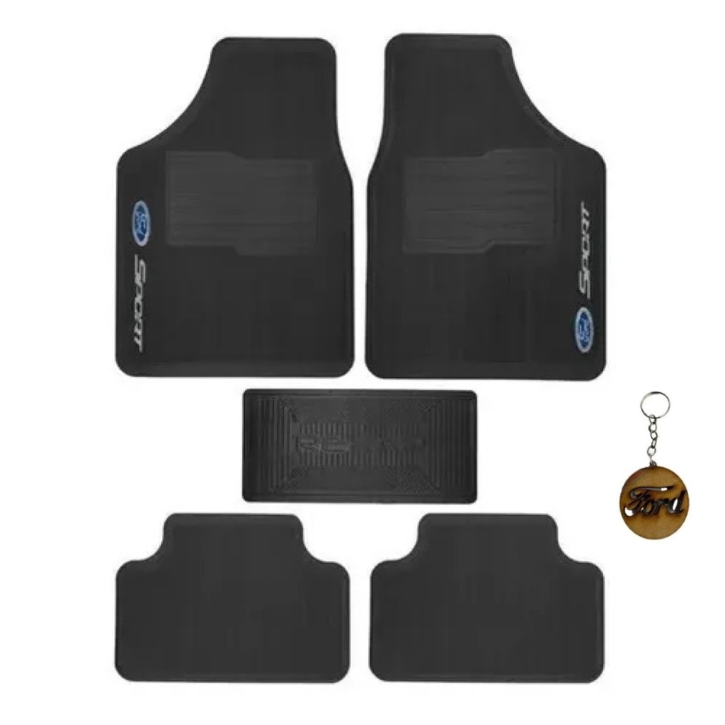 Tapete Borracha 5 Peças Para Carro Escort Focus Ranger 5 Lug. Ecosport Del Rey Verona Versailles Mondeo Fiesta Ka