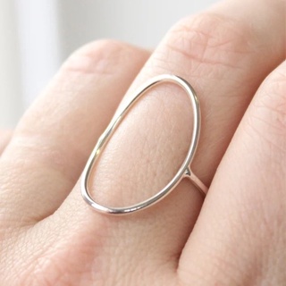 Anel Fio Oval Grande - Prata 950 em Oferta na Shopee