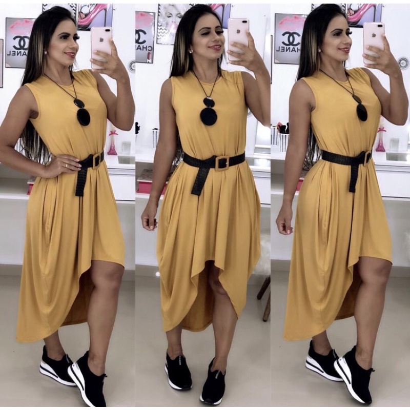 Vestido Mullet Cavado Em Viscolycra Shopee Brasil