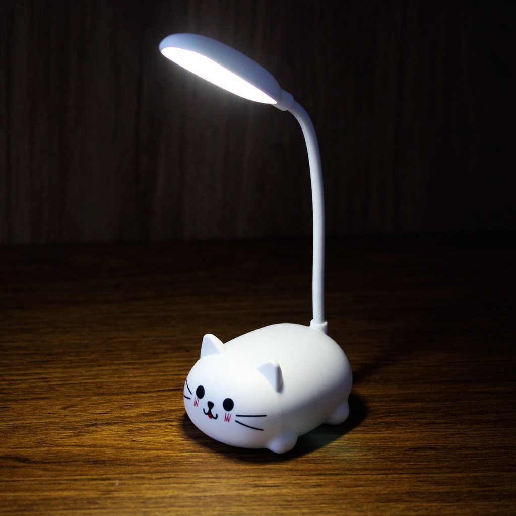 Luminária Abajur de Led Gatinho Luz Noturna Portátil Flexível Dobrável