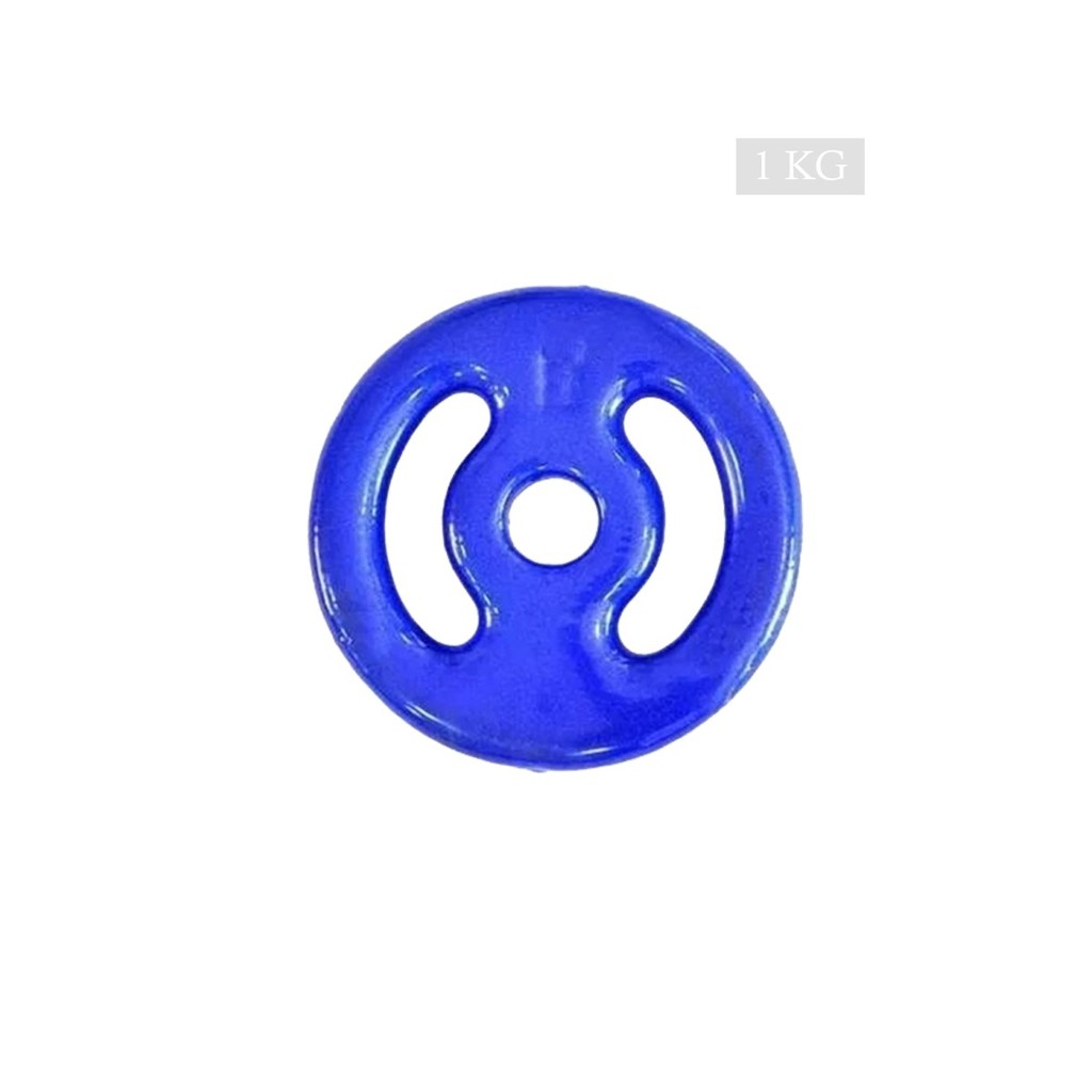 Anilha 1kg Emborrachada PVC Furo Standard Azul ( 01 Unidade )