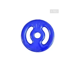 Anilha 1kg Emborrachada PVC Furo Standard Azul ( 01 Unidade )