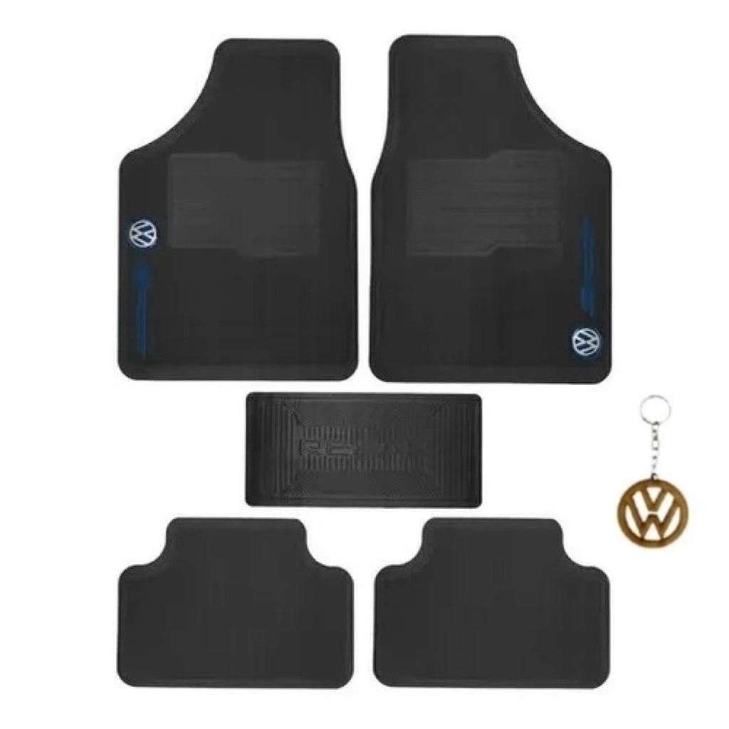 Tapete Borracha 5 Pç Carro Virtus Polo Gol Fox Golf Voyage Parati Cross Fox Bora Polo Amarok Logus Pointer Tcros Santana