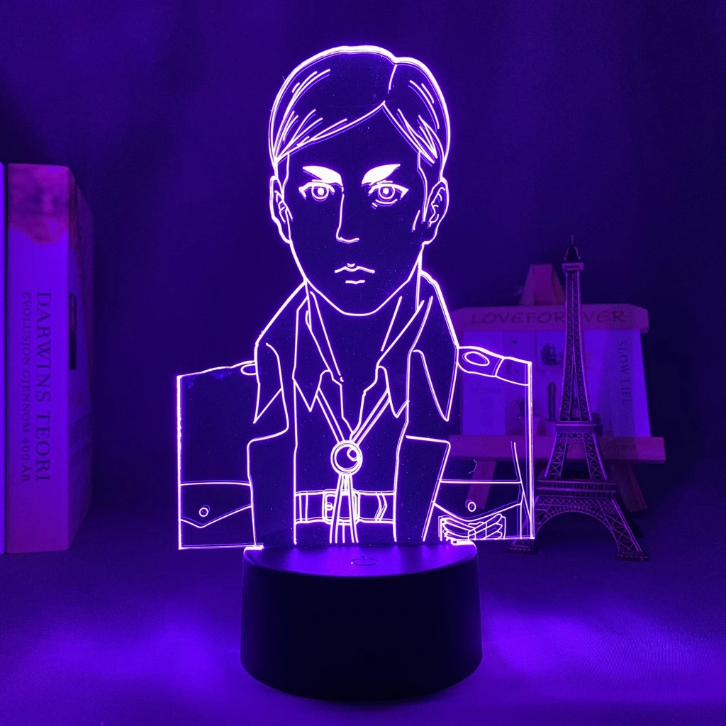 Anime Attack on Titan Erwin Smith Luminária LED 3D Noturna Presente e Decoração