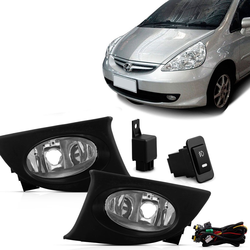 Kit Farol Milha Fit 2002 2003 2004 2005 Chicote Interruptor