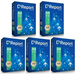 Papel A4 Resma Sulfite - 5 unidades - 500 Folhas cada - 75g/m² - Branco - Report Premium