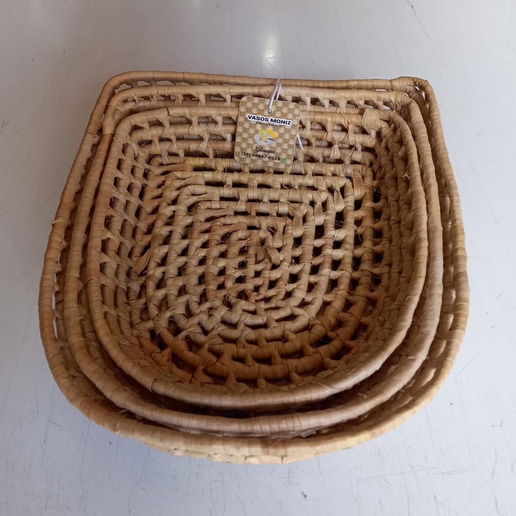 CESTA UTILIDADE EM GERAL RÚSTICO ARTESANAL EM PALHA