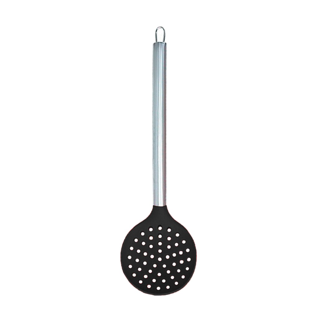 Escumadeira De Silicone Com Cabo De Aço Inox Utensílio De Cozinha em Oferta na Shopee