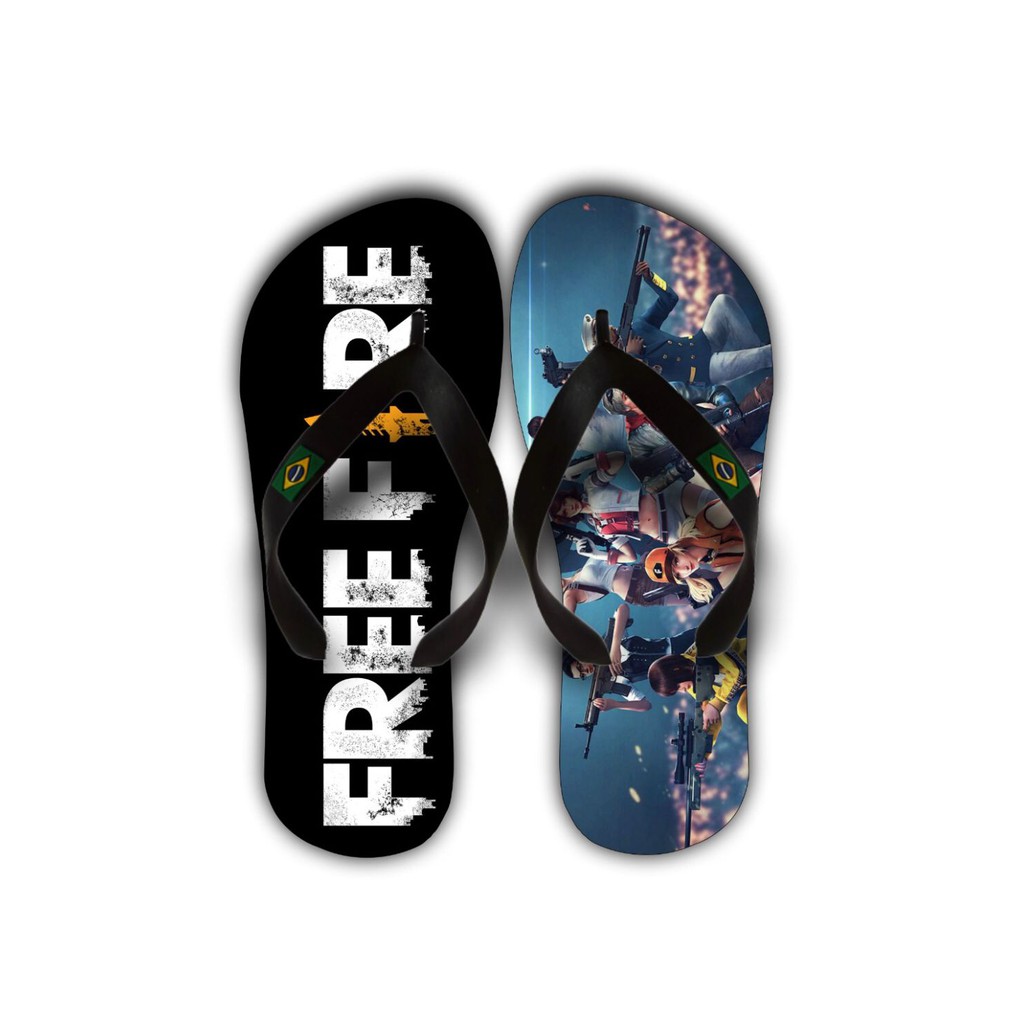 Chinelo de  Dedo Slim Verao Praiano Estampado Personalizado Jogo Free Fire Jogo Lamçamento