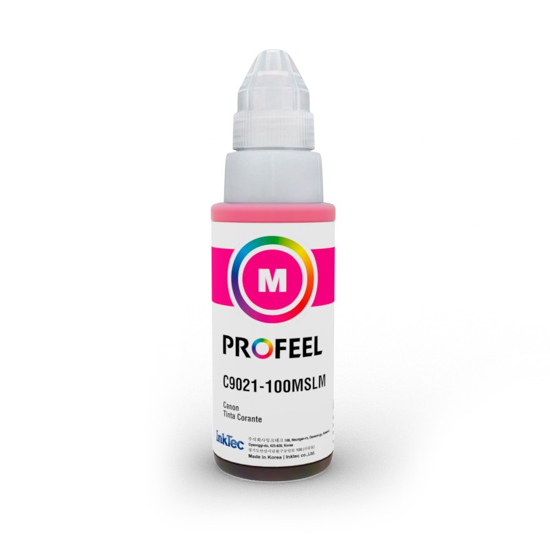 Tinta Corante InkTec Profeel C9021 100ml Magenta Compatível com impressora Canon Mega Tank G1100 G1110 G2100 G2110 G2160 G3160 G3100 G3110 G3111 G4100 G4110 G4111 G6010 G7010