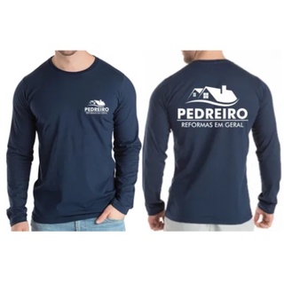 Camisa Uniforme Pedreiro Profissional 2024 Autônomo Azul Marinho