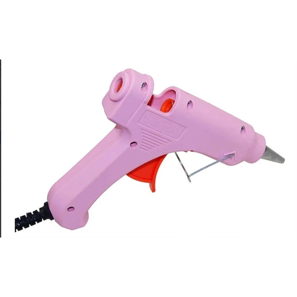 Pistola De Cola Quente W Bivolt Rosa Uso Profissional P Bast O