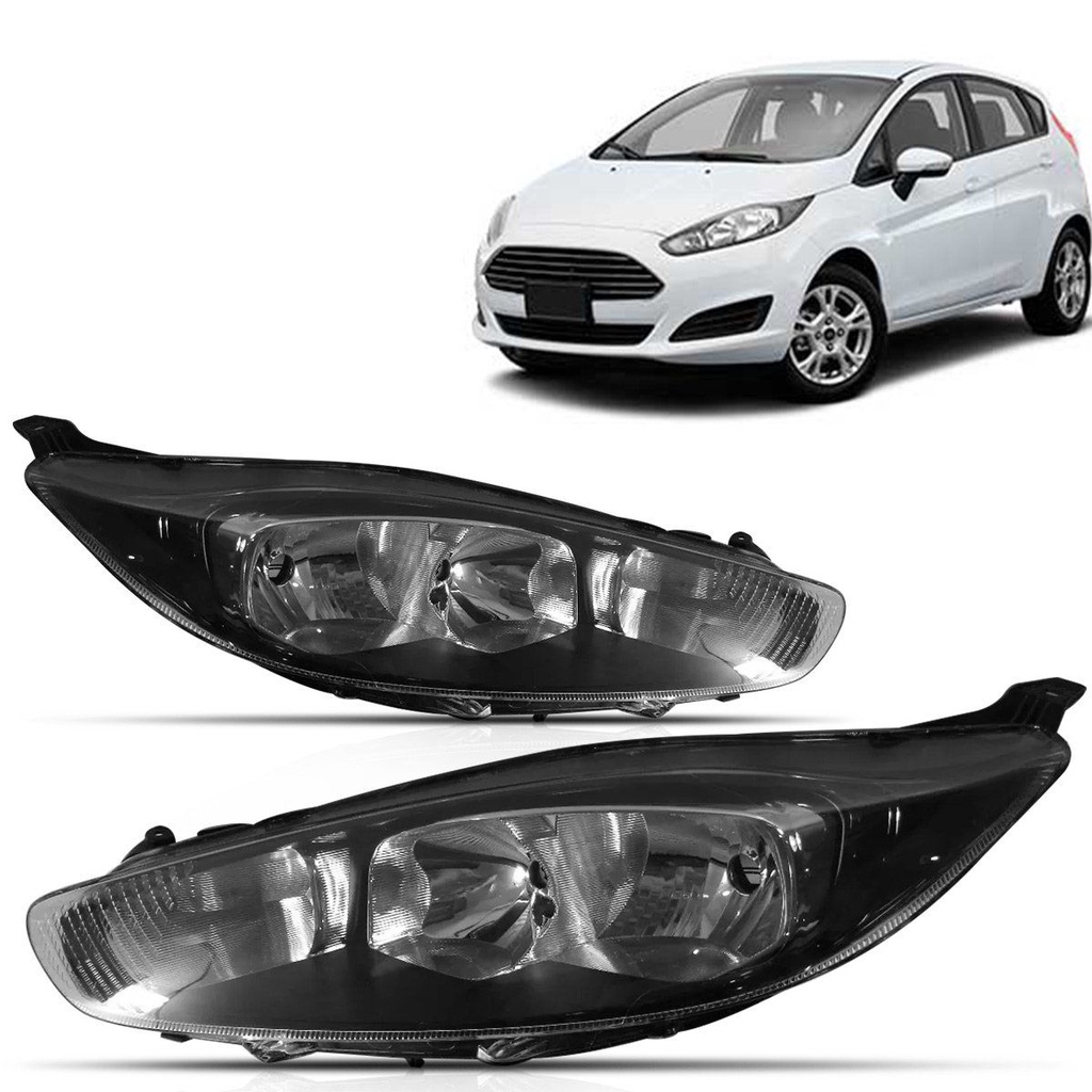 Farol Fiesta Hatch 2014 2015 2016 Foco Duplo Mascara Negra em Oferta na Shopee