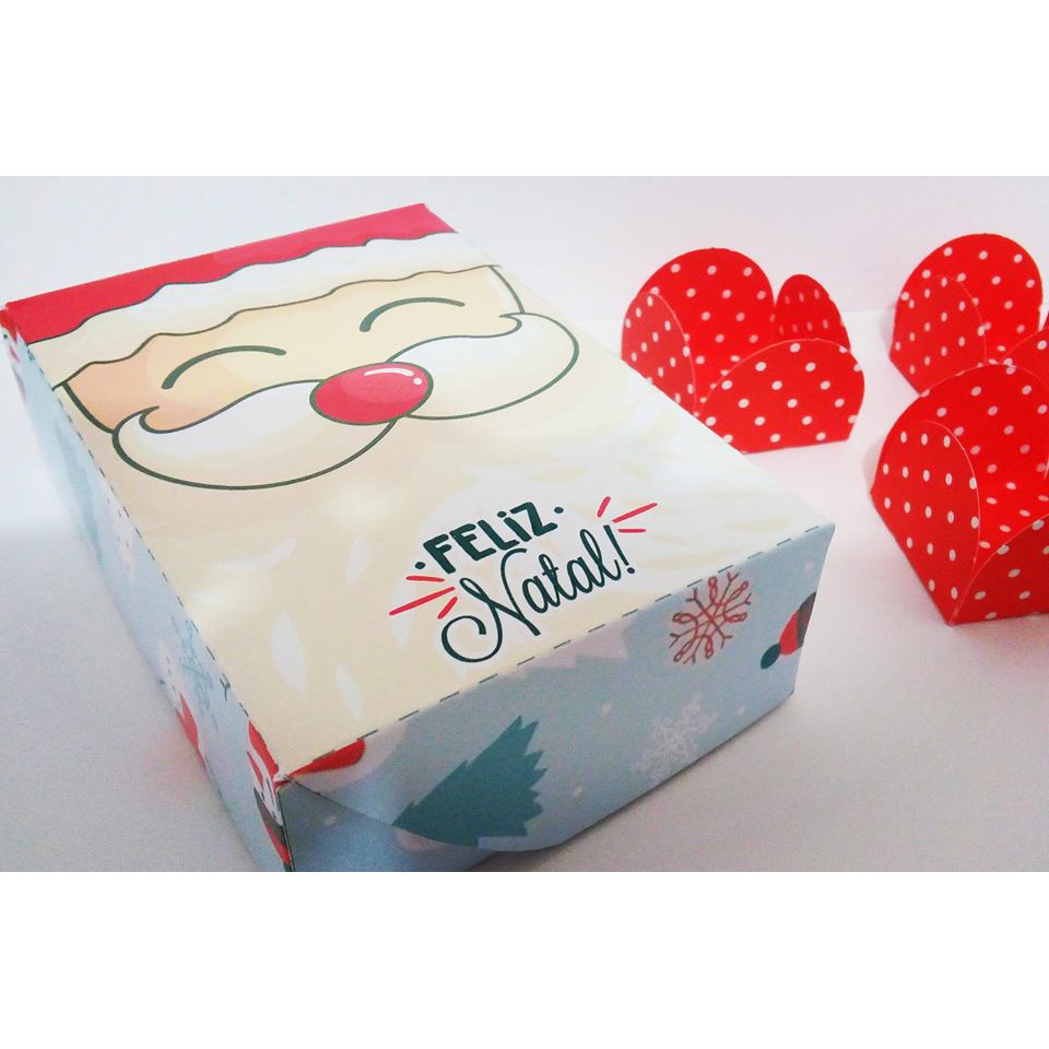 10 Caixinhas para 6 doces caixa para brigadeiro tema natalino natal |  Shopee Brasil