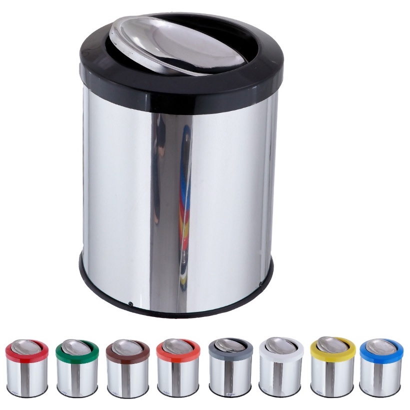 Lixeira Inox Basculante Flip Top 20 Litros Pia Cozinha Banheiro Balcão