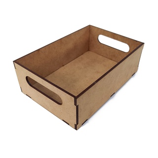 Kit com 10 bandejas reta simples com alças pequenas em MDF