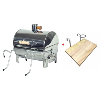 Churrasqueira Bafinho Barco lancha veleiro canoa Mini Inox (30x20) COM TABUA DE CORTES em Oferta na Shopee