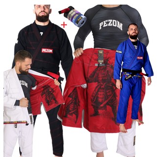 Kimono Jiu Jitsu Trançado 100% Forrado Tokugawa Pezom e Faixa