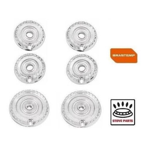 Kit Bacia Queimador Peças Do Fogão Brastemp Clean - 6 Boca