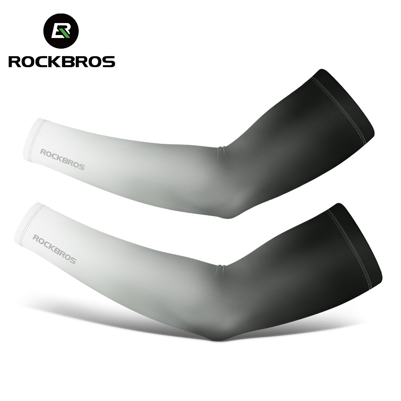 ROCKBROS Mangas De Bicicleta Anti-UV Seda Fria Respirável Ciclismo De Secagem Rápida Absorvidas Capa De Braço Esportivo Fashionable Gradiente