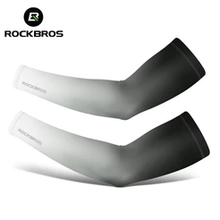 ROCKBROS Mangas De Bicicleta Anti-UV Seda Fria Respirável Ciclismo De Secagem Rápida Absorvidas Capa De Braço Esportivo Fashionable Gradiente