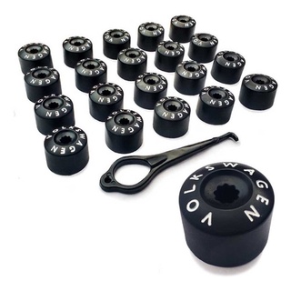 Capa Parafuso Roda Fox Polo Golf Jetta Preto Branco 20 Pcs