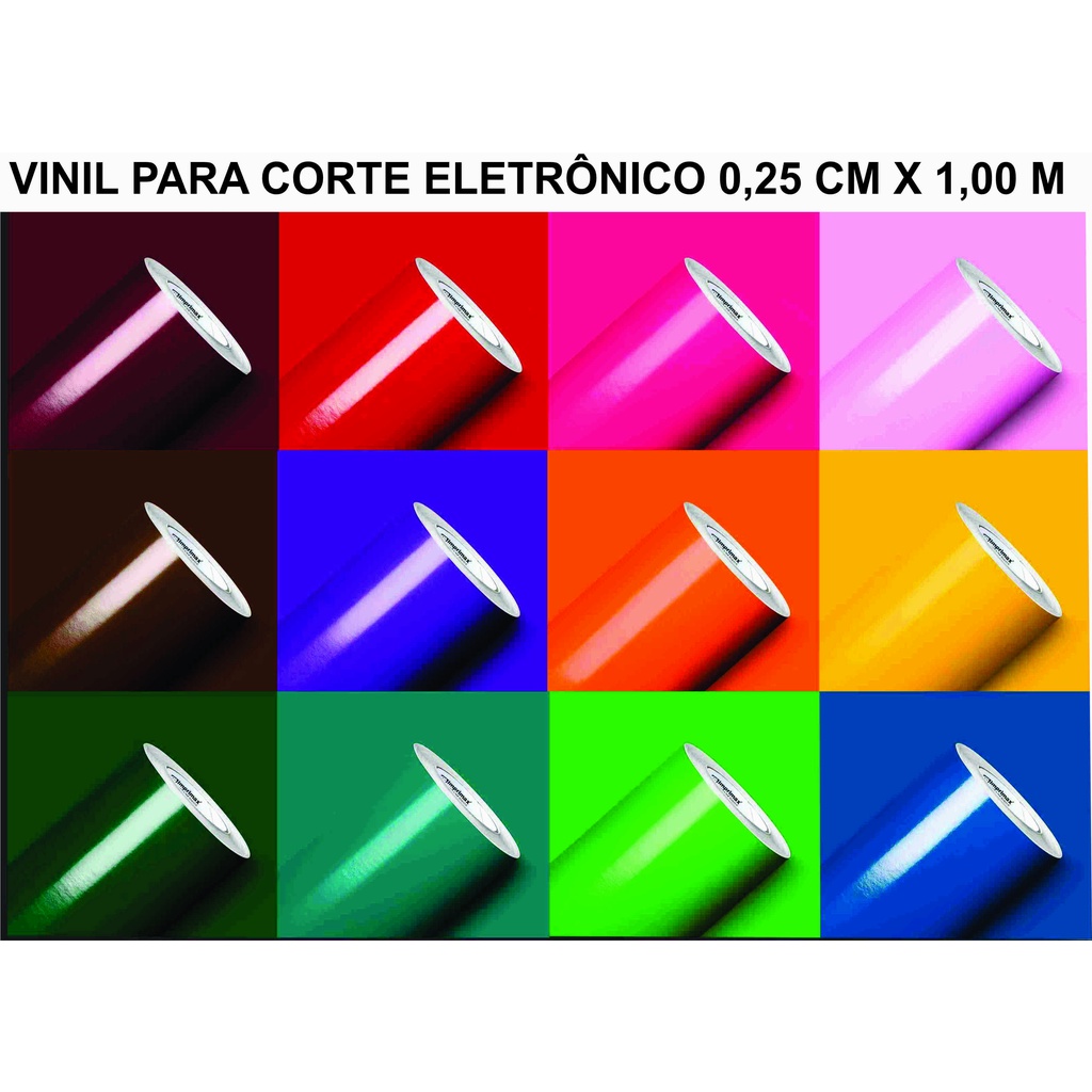 Vinil Adesivo 25cm x 1m - Ideal para Silhouette Cameo, Portrait, Scanncut, Plotter de recorte e outros.