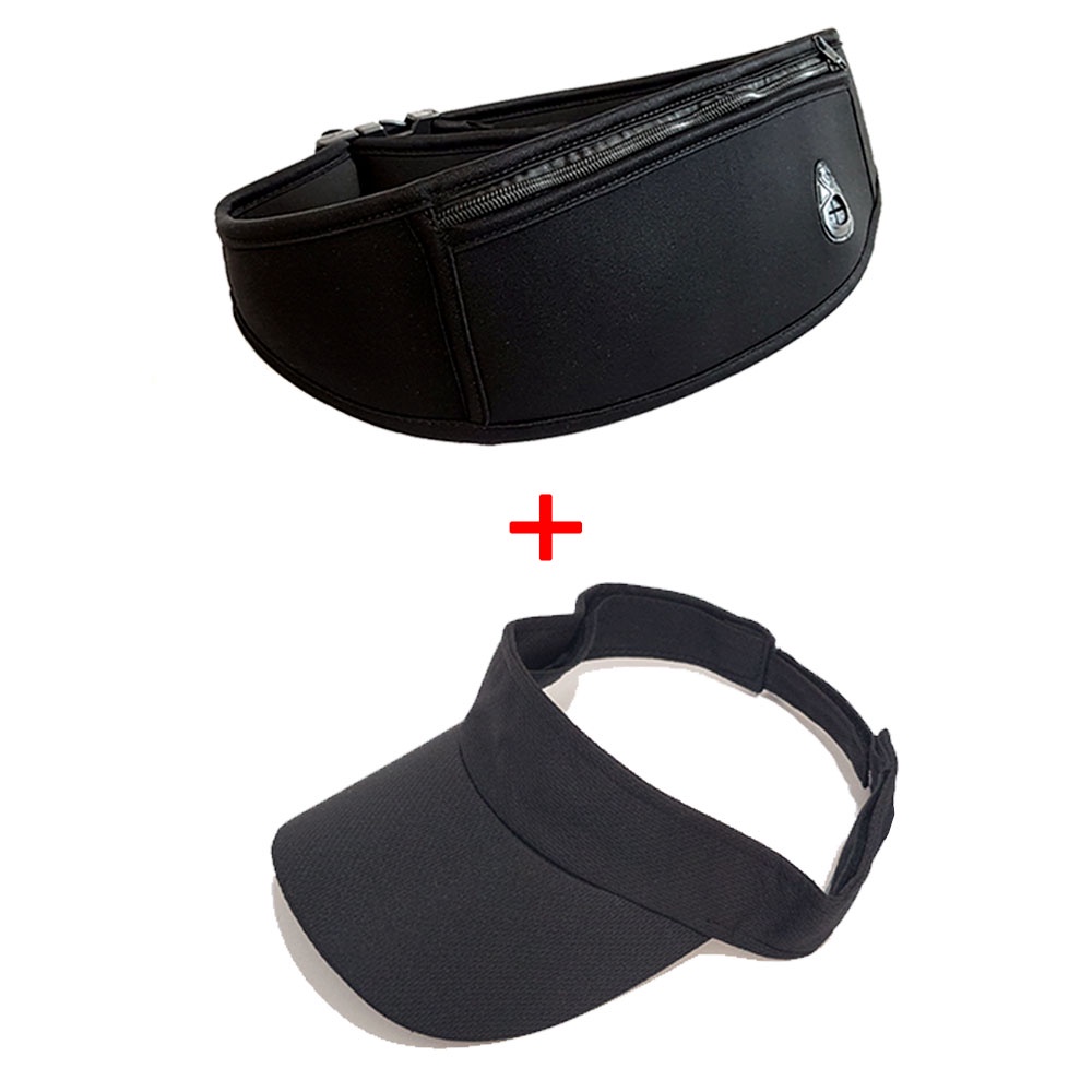 kit Viseira Pochete feminina esportiva corrida porta celular