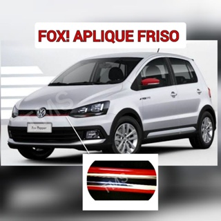 Aplique Friso Volkswagen Fox vermelho e Cromado 2010 a 2014 em Oferta na Shopee