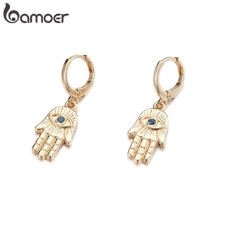 Bamoer AIE072 Brinco Argola De Palma Da Sorte Com Strass Hipoalergênico/Liga Fashion/Bijuteria Para Meninas E Mulheres