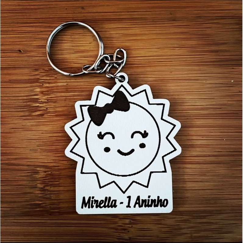 Kit de Chaveiros Sol Jardim Encantado Brinde Personalizado em MDF
