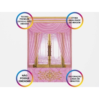 Painel De Festa 3d Vertical - Realeza Rosa Capitone - 1,50 x 2,20